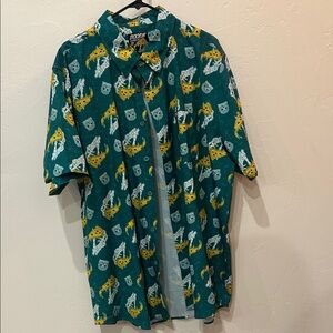 DIXXON Green and Yellow Casual Button Down Shirt